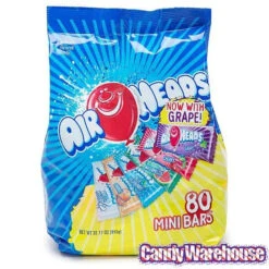 AirHeads Taffy Mini Candy Bars: 80-Piece Bag -Candy Promotion Store airheads taffy mini candy bars 80 piece bag candy warehouse 3