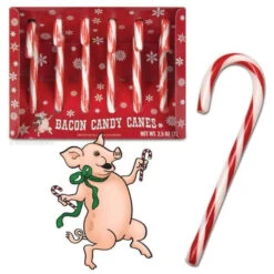 Archie McPhee Bacon Candy Canes: 6-Piece Box -Candy Promotion Store archie mcphee bacon candy canes 6 piece box candy warehouse 3
