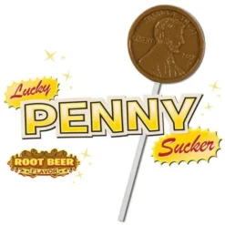 Archie McPhee Lucky Penny Lollipops: 2-Piece Set -Candy Promotion Store archie mcphee lucky penny lollipops 2 piece set candy warehouse 3