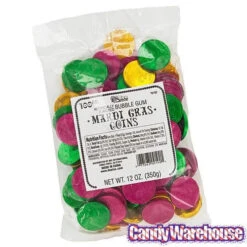 Bee International Mardi Gras Bubble Gum Coins: 100-Piece Bag -Candy Promotion Store bee international mardi gras bubble gum coins 100 piece bag candy warehouse 5 1b46c966 980e 4c6f 8e57 81fd0e01410e