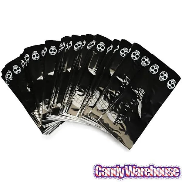 Black Cello Candy Bags With Day Of The Dead Skulls: 100-Piece Box 3 Black Cello Candy Bags With Day Of The Dead Skulls: 100-Piece Box - Image 3