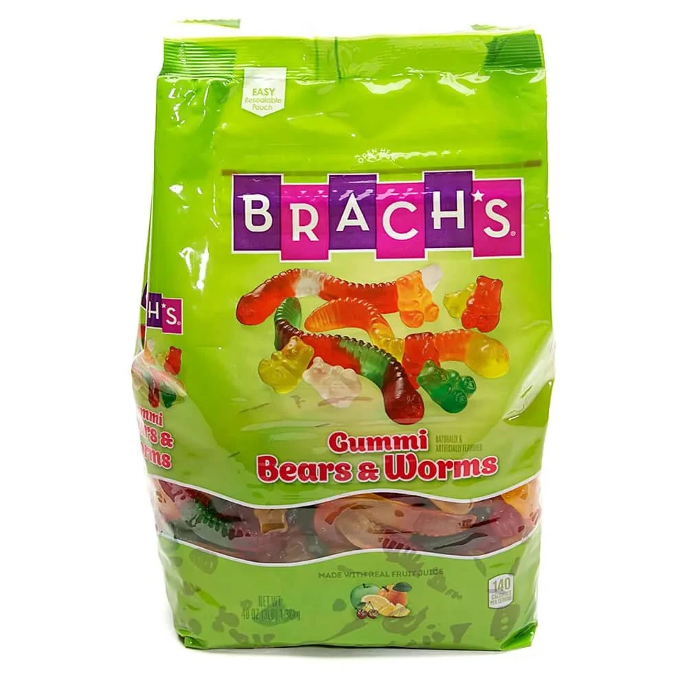 Brach's Gummy Bears And Worms Candy: 3LB Bag 1 Brach's Gummy Bears And Worms Candy: 3LB Bag