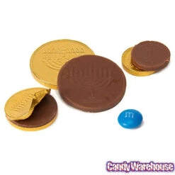 Chanukah Gelt Milk Chocolate Gold Coins In Mesh Bags: 18-Piece Box -Candy Promotion Store chanukah gelt milk chocolate gold coins in mesh bags 18 piece box candy warehouse 5