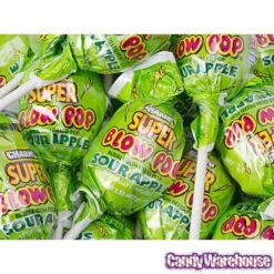 Charms Super Blow Pops - Sour Apple: 72-Piece Set -Candy Promotion Store charms super blow pops sour apple 72 piece set candy warehouse 3