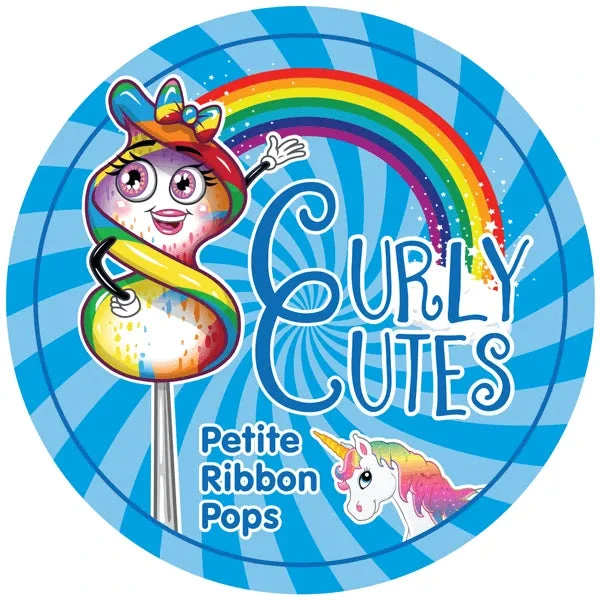 CurlyCutes Petite Crystal Ribbon Pops - Rainbow Cherry: 20-Piece Jar 2 CurlyCutes Petite Crystal Ribbon Pops - Rainbow Cherry: 20-Piece Jar - Image 2