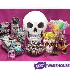 Day Of The Dead Skull Hard Candy Lollipops: 12-Piece Bag -Candy Promotion Store day of the dead skull hard candy lollipops 12 piece bag candy warehouse 3