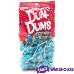 Dum Dums Caribbean Blue Party Pops - Cotton Candy: 75-Piece Bag -Candy Promotion Store dum dums caribbean blue party pops cotton candy 75 piece bag candy warehouse 3