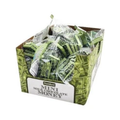 Foiled Milk Chocolate Money Mini Bars In Mesh Bags: 18-Piece Box -Candy Promotion Store foiled milk chocolate money mini bars in mesh bags 18 piece box candy warehouse 3