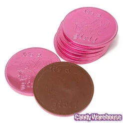 Fort Knox It's A Girl Foiled Milk Chocolate 4-Inch Medallions: 20-Piece Box -Candy Promotion Store fort knox it s a girl foiled milk chocolate 4 inch medallions 20 piece box candy warehouse 3