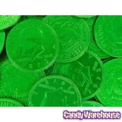 Green Foiled Milk Chocolate Coins: 1LB Bag 8 Green Foiled Milk Chocolate Coins: 1LB Bag -Candy Promotion Store green foiled milk chocolate coins 1lb bag candy warehouse 4