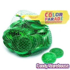 Green Foiled Milk Chocolate Coins: 1LB Bag 9 Green Foiled Milk Chocolate Coins: 1LB Bag -Candy Promotion Store green foiled milk chocolate coins 1lb bag candy warehouse 5