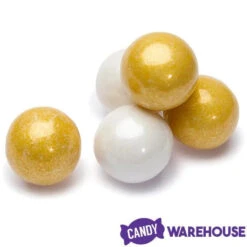 Gumballs Color Combo - Gold And White: 4LB Box -Candy Promotion Store gumballs color combo gold and white 4lb box candy warehouse 3