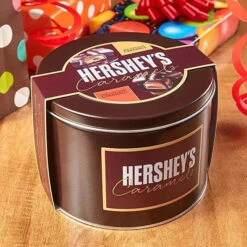 Hershey's Caramels - Milk And Dark Chocolate Caramel Candy: 2.5LB Gift Tin -Candy Promotion Store hershey s caramels milk and dark chocolate caramel candy 2 5lb gift tin candy warehouse 4
