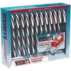 Hershey's Chocolate Mint Candy Canes: 12-Piece Box
