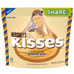 Hershey's Gold Kisses Caramel Creme Candy With Pretzel Bits: 60-Piece Bag -Candy Promotion Store hershey s gold kisses caramel creme candy with pretzel bits 60 piece bag candy warehouse 4