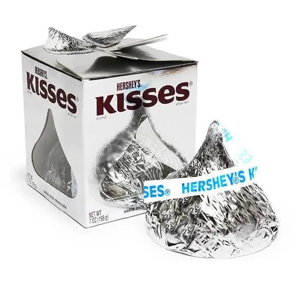 Hershey's Kisses Silver Foiled Big Milk Chocolate Candy: 7-Ounce Gift Box 1 Hershey's Kisses Silver Foiled Big Milk Chocolate Candy: 7-Ounce Gift Box