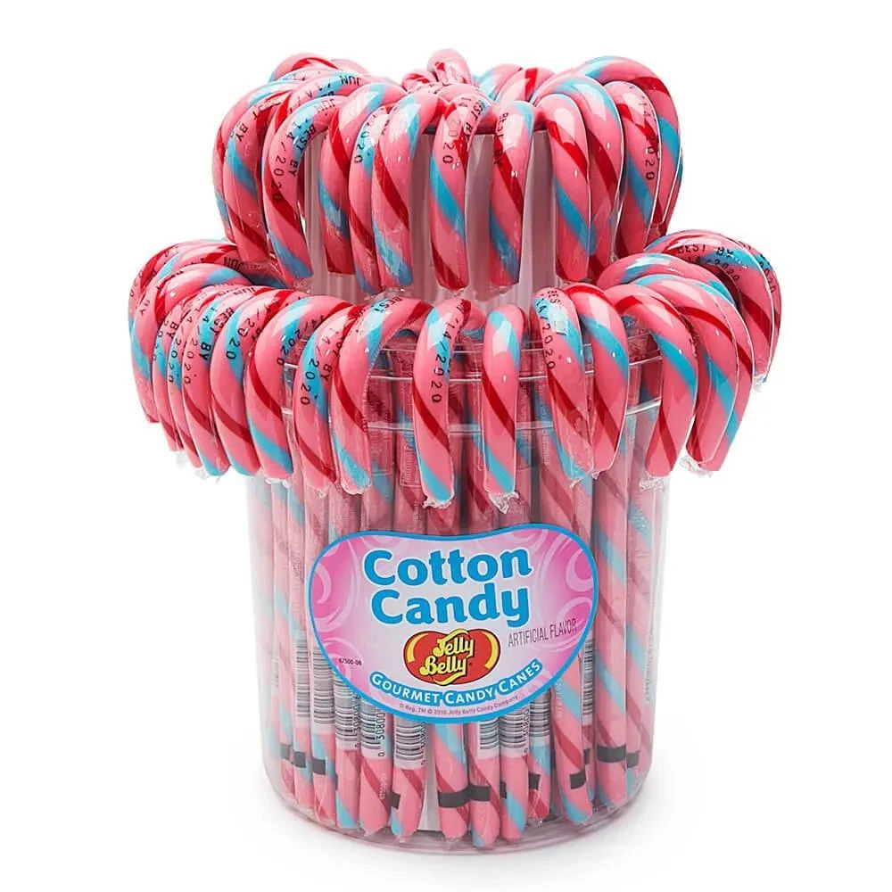 Jelly Belly Candy Canes - Cotton Candy: 80-Piece Bucket 1 Jelly Belly Candy Canes - Cotton Candy: 80-Piece Bucket