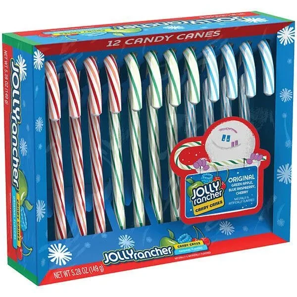 Jolly Rancher Candy Canes: 12-Piece Box 1 Jolly Rancher Candy Canes: 12-Piece Box
