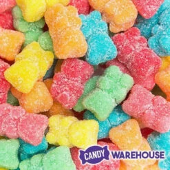 Jovy Neon Sugar Sanded Gummy Bears: 5LB Bag -Candy Promotion Store jovy neon sugar sanded gummy bears 5lb bag candy warehouse 3