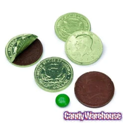 Kiwi Green Foiled Milk Chocolate Coins: 1LB Bag -Candy Promotion Store kiwi green foiled milk chocolate coins 1lb bag candy warehouse 3