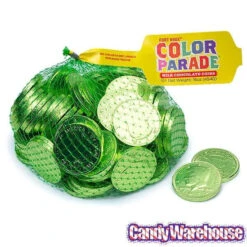 Kiwi Green Foiled Milk Chocolate Coins: 1LB Bag -Candy Promotion Store kiwi green foiled milk chocolate coins 1lb bag candy warehouse 5