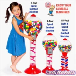 Light And Sound Spiral Gumball Machine Bank With Gumballs -Candy Promotion Store light and sound spiral gumball machine bank with gumballs candy warehouse 3