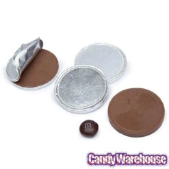Madelaine Silver Foiled Milk Chocolate Coins - Blank: 5LB Bag -Candy Promotion Store madelaine silver foiled milk chocolate coins blank 5lb bag candy warehouse 4