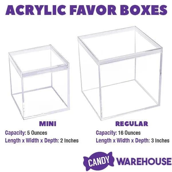 Mini Acrylic Favor Boxes - 5-Ounce Cube With Lid: 12-Piece Set 2 Mini Acrylic Favor Boxes - 5-Ounce Cube With Lid: 12-Piece Set - Image 2