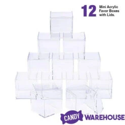 Mini Acrylic Favor Boxes - 5-Ounce Cube With Lid: 12-Piece Set 13 Mini Acrylic Favor Boxes - 5-Ounce Cube With Lid: 12-Piece Set -Candy Promotion Store mini acrylic favor boxes 5 ounce cube with lid 12 piece set candy warehouse 7