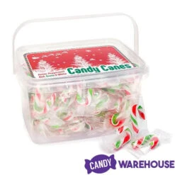 Mini Candy Canes - Red, Green, And White: 100-Piece Tub -Candy Promotion Store mini candy canes red green and white 100 piece tub candy warehouse 6