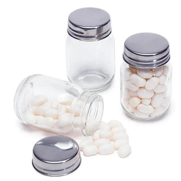 Mini Glass Favor Jars - 2.75-Ounce Mason Jar With Silver Top: 12-Piece Set 1 Mini Glass Favor Jars - 2.75-Ounce Mason Jar With Silver Top: 12-Piece Set