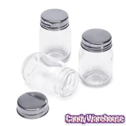 Mini Glass Favor Jars - 2.75-Ounce Mason Jar With Silver Top: 12-Piece Set 8 Mini Glass Favor Jars - 2.75-Ounce Mason Jar With Silver Top: 12-Piece Set -Candy Promotion Store mini glass favor jars 2 75 ounce mason jar with silver top 12 piece set candy warehouse 4