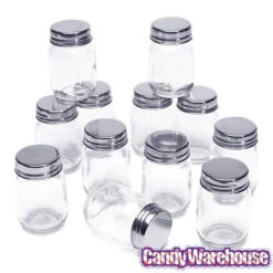 Mini Glass Favor Jars - 2.75-Ounce Mason Jar With Silver Top: 12-Piece Set 9 Mini Glass Favor Jars - 2.75-Ounce Mason Jar With Silver Top: 12-Piece Set -Candy Promotion Store mini glass favor jars 2 75 ounce mason jar with silver top 12 piece set candy warehouse 5