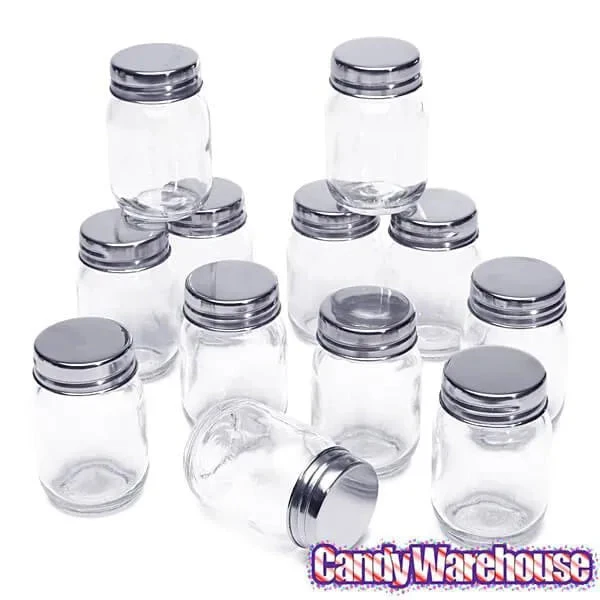 Mini Glass Favor Jars - 2.75-Ounce Mason Jar With Silver Top: 12-Piece Set 5 Mini Glass Favor Jars - 2.75-Ounce Mason Jar With Silver Top: 12-Piece Set - Image 5