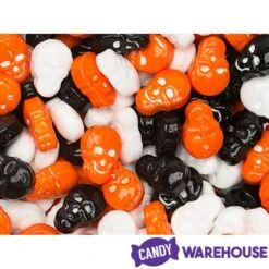 Orange, Black & White Candy Skulls: 5LB Bag 5 Orange, Black & White Candy Skulls: 5LB Bag -Candy Promotion Store orange black and white candy skulls 5lb bag candy warehouse 3