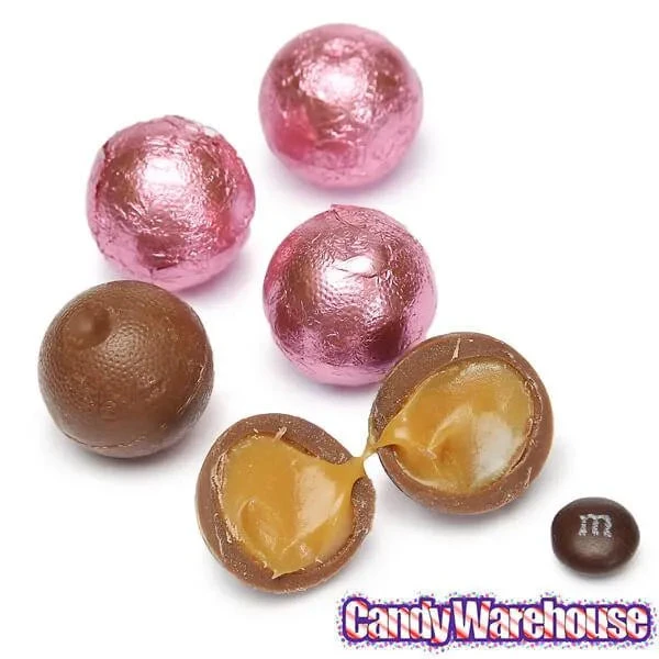 Palmer Foiled Caramel Filled Chocolate Candy Balls - Pink: 5LB Bag 3 Palmer Foiled Caramel Filled Chocolate Candy Balls - Pink: 5LB Bag - Image 3