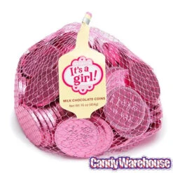 Pink Foiled Baby Girl Milk Chocolate Coins: 1LB Bag -Candy Promotion Store pink foiled baby girl milk chocolate coins 1lb bag candy warehouse 3 cd30f28c 6e88 434e bc13 30ea3ee8a5be