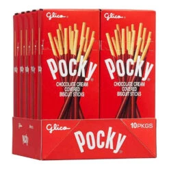 Pocky - Chocolate Cream Covered Biscuit Sticks Packs: 10-Piece Box -Candy Promotion Store pocky chocolate cream covered biscuit sticks packs 10 piece box candy warehouse 4