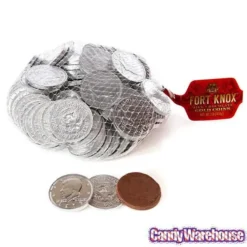 Silver Foiled Milk Chocolate Coins: 1LB Bag -Candy Promotion Store silver foiled milk chocolate coins 1lb bag candy warehouse 3