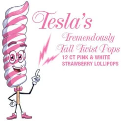 Tesla's Tremendously Tall 3-Ounce Twist Pops - Strawberry: 12-Piece Box -Candy Promotion Store tesla s tremendously tall 3 ounce twist pops strawberry 12 piece box candy warehouse 3