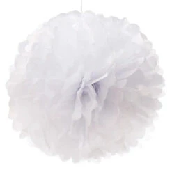 Tissue Paper 14-Inch Pom Pom - White