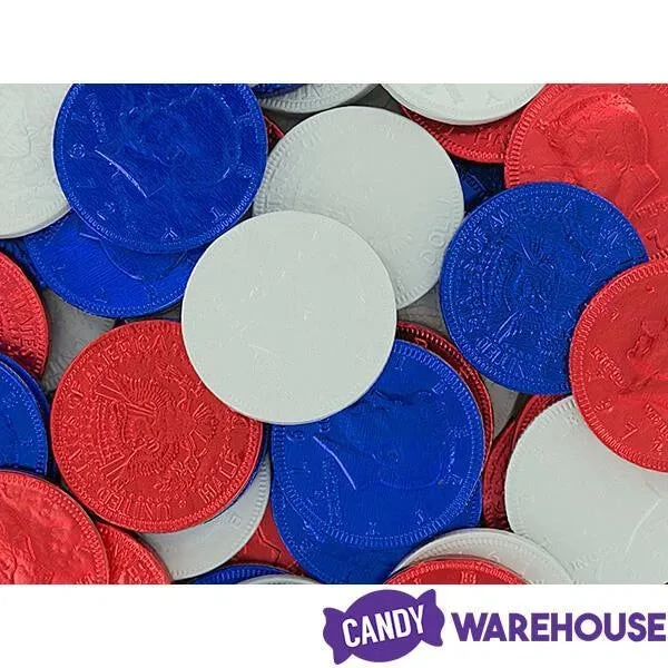 USA Patriotic Foiled Milk Chocolate Coins: 1LB Bag 2 USA Patriotic Foiled Milk Chocolate Coins: 1LB Bag - Image 2
