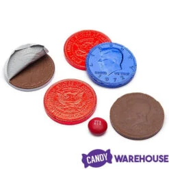 USA Patriotic Foiled Milk Chocolate Coins: 1LB Bag 6 USA Patriotic Foiled Milk Chocolate Coins: 1LB Bag -Candy Promotion Store usa patriotic foiled milk chocolate coins 1lb bag candy warehouse 3