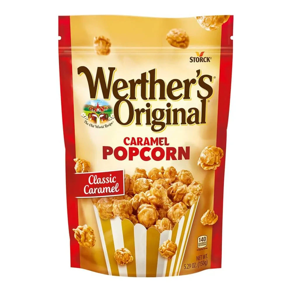 Werther's Original Caramel Popcorn Candy Packs: 10-Piece Box 1 Werther's Original Caramel Popcorn Candy Packs: 10-Piece Box