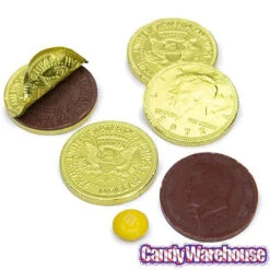 Yellow Foiled Milk Chocolate Coins: 1LB Bag -Candy Promotion Store yellow foiled milk chocolate coins 1lb bag candy warehouse 3
