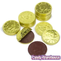 Yellow Foiled Milk Chocolate Coins: 1LB Bag -Candy Promotion Store yellow foiled milk chocolate coins 1lb bag candy warehouse 4
