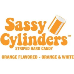 YumJunkie Sassy Cylinders Orange Striped Hard Candy: 5LB Bag -Candy Promotion Store yumjunkie sassy cylinders orange striped hard candy 5lb bag candy warehouse 3
