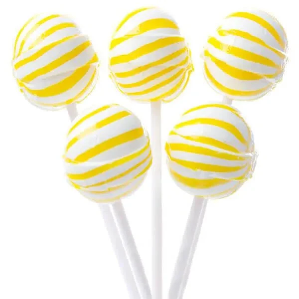 YumJunkie Sassy Spheres Banana Yellow Striped Ball Lollipops: 100-Piece Bag 1 YumJunkie Sassy Spheres Banana Yellow Striped Ball Lollipops: 100-Piece Bag