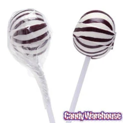 YumJunkie Sassy Spheres Cherry Black Striped Ball Lollipops: 100-Piece Bag -Candy Promotion Store yumjunkie sassy spheres cherry black striped ball lollipops 100 piece bag candy warehouse 4