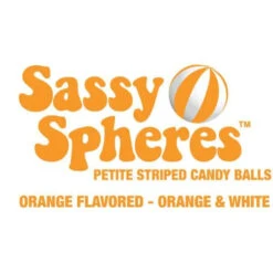 YumJunkie Sassy Spheres Orange Striped Candy Balls - Petite: 5LB Bag -Candy Promotion Store yumjunkie sassy spheres orange striped candy balls petite 5lb bag candy warehouse 3